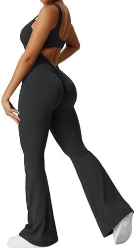 Women Sleeveless Flare Jumpsuits Fitness Yoga Long Pants - 𝓢𝓱𝓸𝓹𝓵𝓮𝓬𝔂