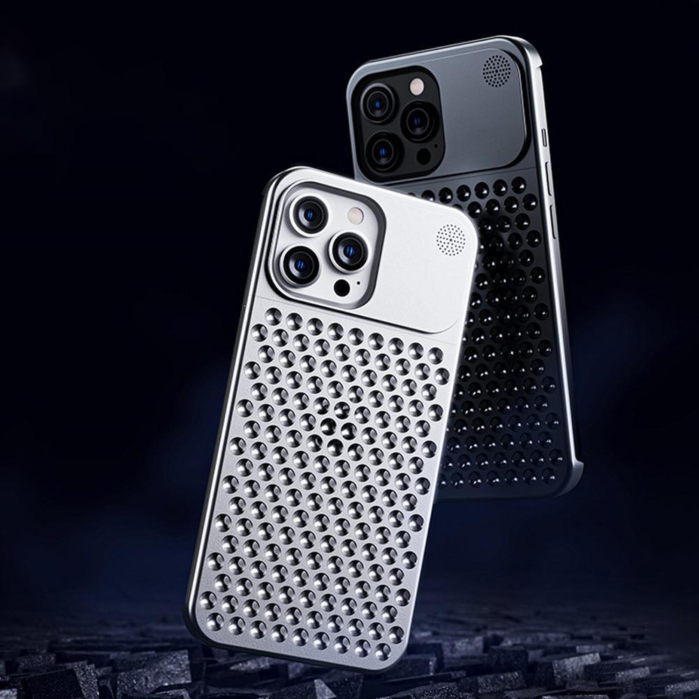 Aluminum Alloy Phone Case For 14 13 Pro Max Plus Hollow Heat Dissipation Anti-fall Full Body Shockproof Phone Cove - 𝓢𝓱𝓸𝓹𝓵𝓮𝓬𝔂