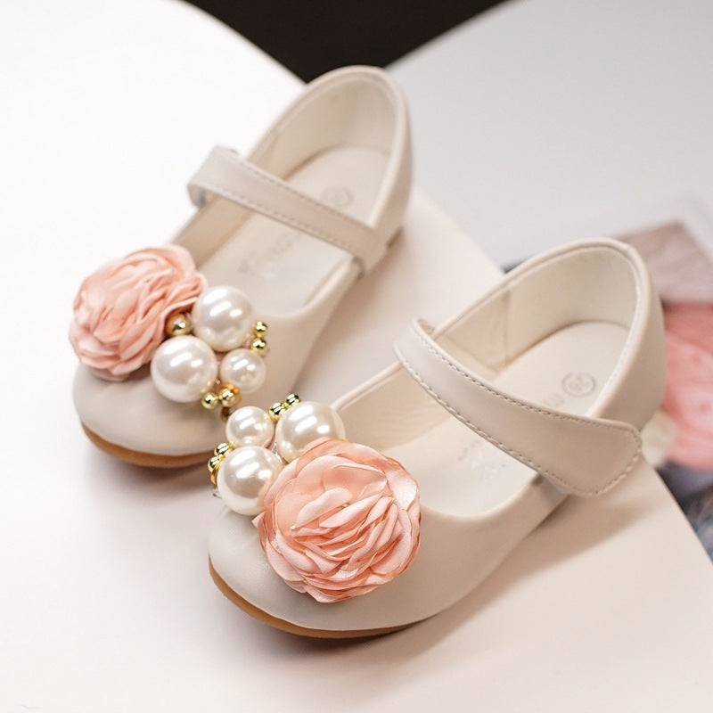 Girls Pearl Bow Show Princess Shoes - 𝓢𝓱𝓸𝓹𝓵𝓮𝓬𝔂