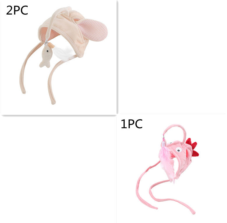 New Head Wearing Feather Funny Cat Stick Funny Cat Toy Stick Gray Big Eye Pet Toys Pet Products - 𝓢𝓱𝓸𝓹𝓵𝓮𝓬𝔂