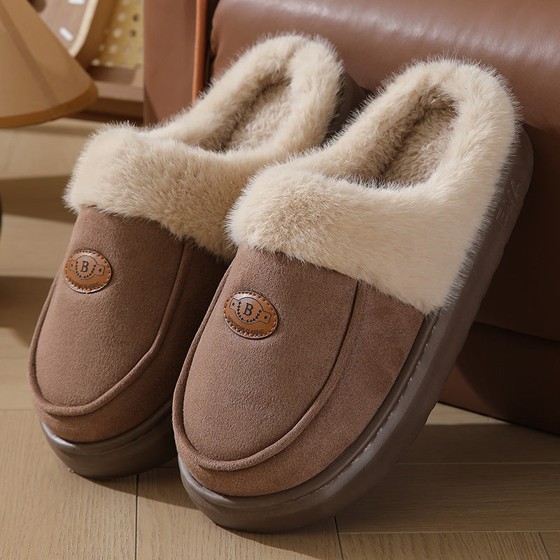 Winter Plush Slippers For Men Casual All-match Warm Suede House Shoes Indoor Non-slip Floor Bedroom Slipper - 𝓢𝓱𝓸𝓹𝓵𝓮𝓬𝔂