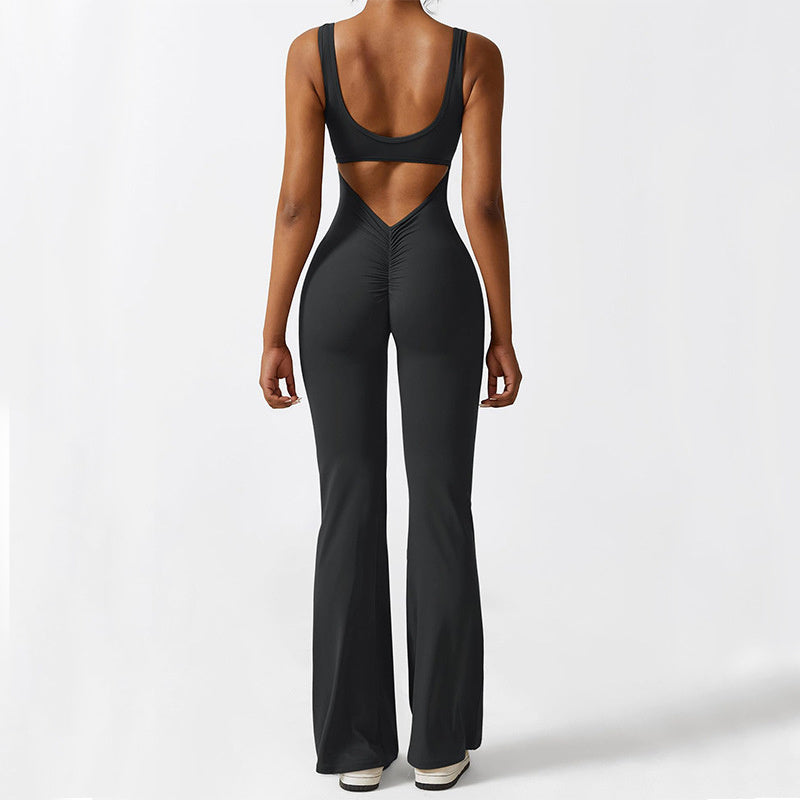 Women Sleeveless Flare Jumpsuits Fitness Yoga Long Pants - 𝓢𝓱𝓸𝓹𝓵𝓮𝓬𝔂