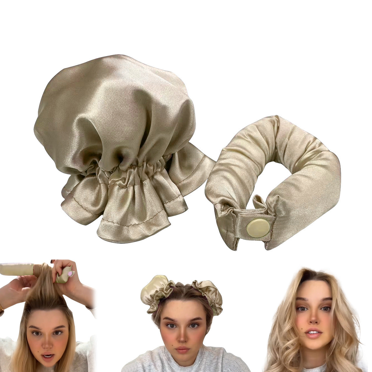 New Heatless Curl Stick With Cloth Cover Cute Ball Head Hair Curler Headband Hair Rollers Wave Form Curling Rod Hair Style Tools Gadgets - 𝓢𝓱𝓸𝓹𝓵𝓮𝓬𝔂