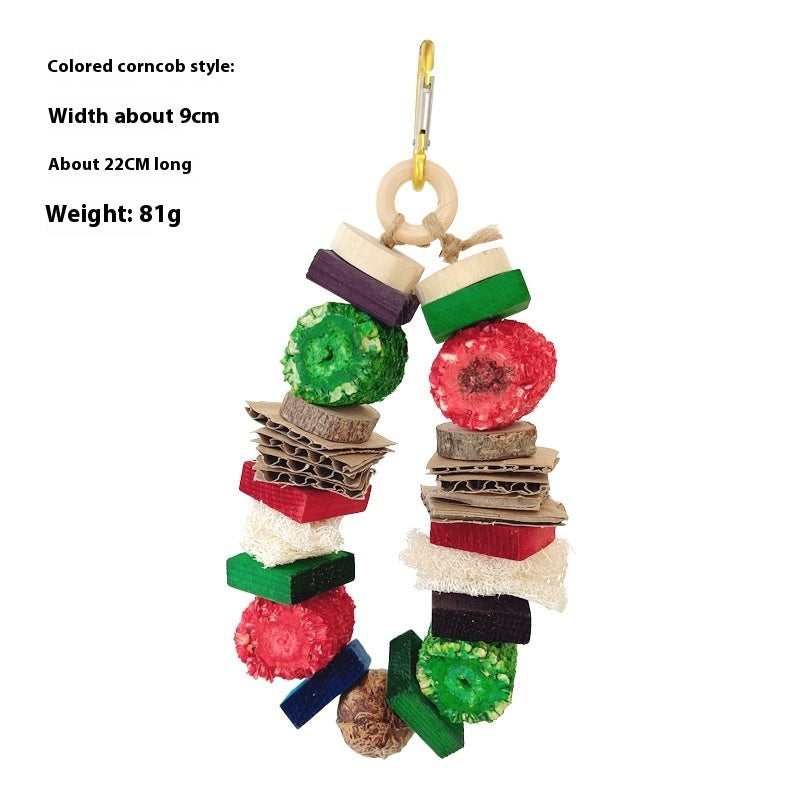 Colorful Wooden Hanging String Rabbit Hamster Molar Vine Bal Parrot Toys - 𝓢𝓱𝓸𝓹𝓵𝓮𝓬𝔂