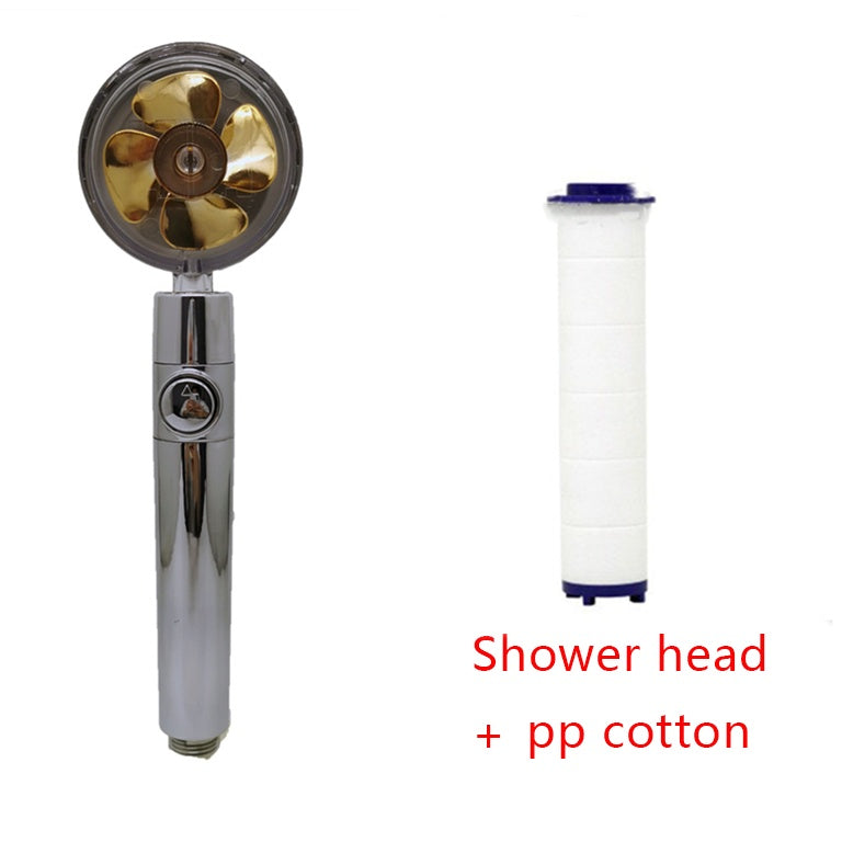 Shower Head Water Saving Flow 360 Degrees Rotating With Small Fan ABS Rain High Pressure Spray Nozzle Bathroom Accessories - 𝓢𝓱𝓸𝓹𝓵𝓮𝓬𝔂