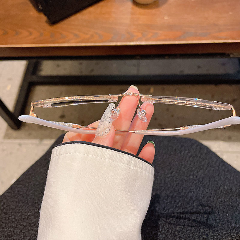Frameless Glasses Female Myopic Anti Blue-ray Glasses