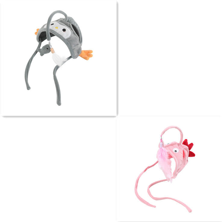 New Head Wearing Feather Funny Cat Stick Funny Cat Toy Stick Gray Big Eye Pet Toys Pet Products - 𝓢𝓱𝓸𝓹𝓵𝓮𝓬𝔂