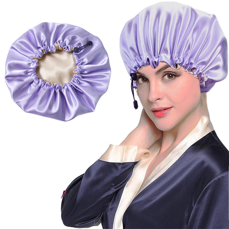 Shower Cap Soft Silk Dual-use Bath Cap Chemotherapy Cap - 𝓢𝓱𝓸𝓹𝓵𝓮𝓬𝔂