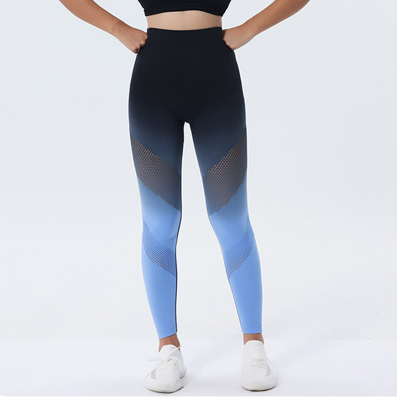 New Hollow Design Gradient Printed Yoga Pants Seamless High Waist Hip Lifting Fitness Leggings For Women Quick Drying Trousers - 𝓢𝓱𝓸𝓹𝓵𝓮𝓬𝔂