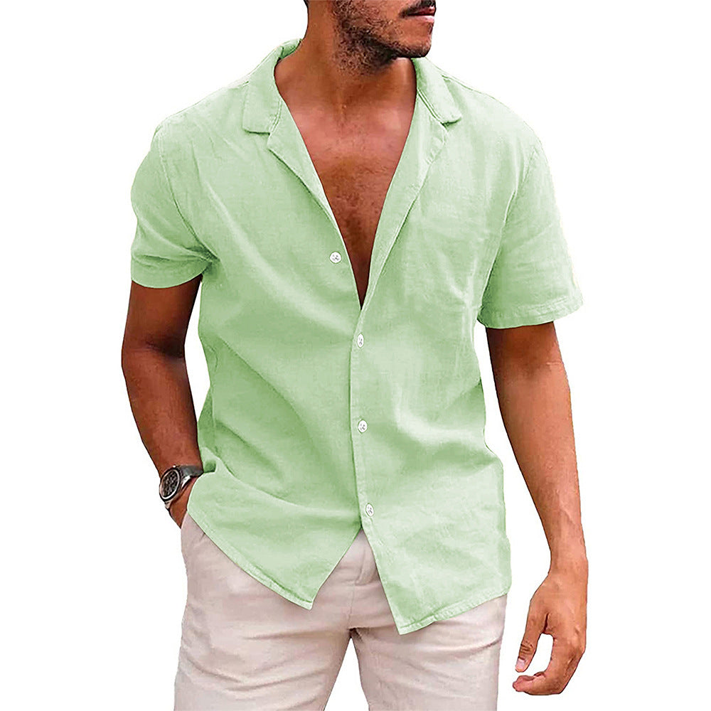 Men's Tops Casual Button Down Shirt Short Sleeve Beach Shirt Summer Mens Clothing - 𝓢𝓱𝓸𝓹𝓵𝓮𝓬𝔂