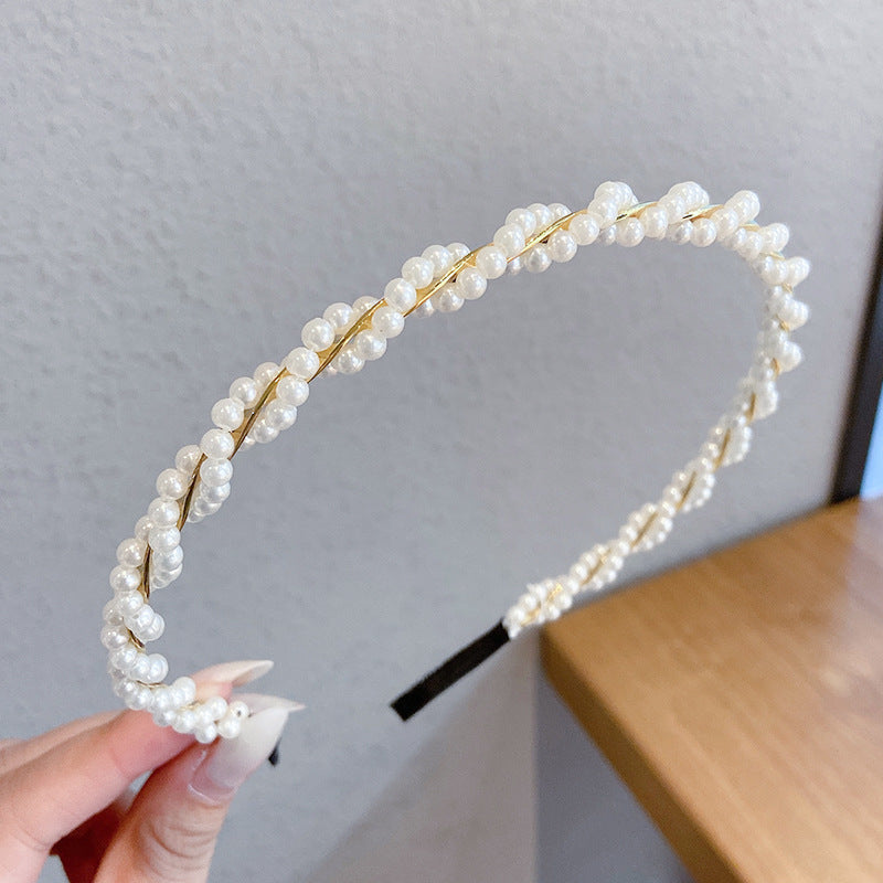 Sen Simple Pearl Thin Headband Hair Accessories Headband - 𝓢𝓱𝓸𝓹𝓵𝓮𝓬𝔂