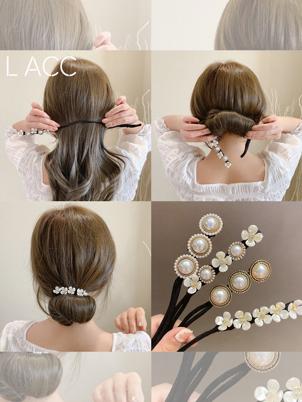 Net Red Pan Hair Pearl Diamond Braided Hair Style Hairpin - 𝓢𝓱𝓸𝓹𝓵𝓮𝓬𝔂