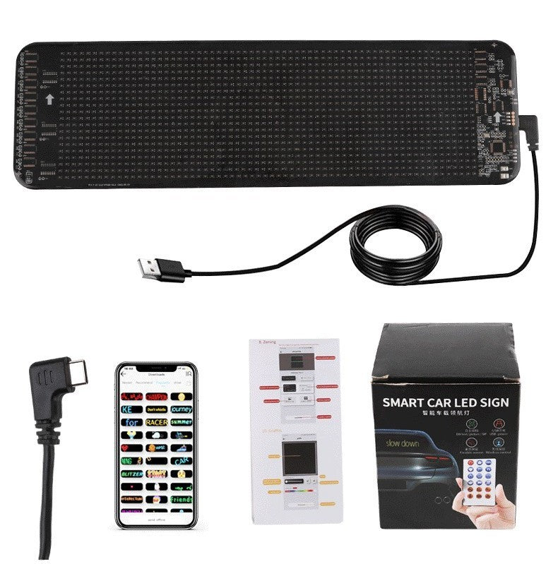 Programmable Car LED Sign LED Full-color Advertising Screen Ultra-thin Display Screen Custom Text Pattern Animation Display Car - 𝓢𝓱𝓸𝓹𝓵𝓮𝓬𝔂