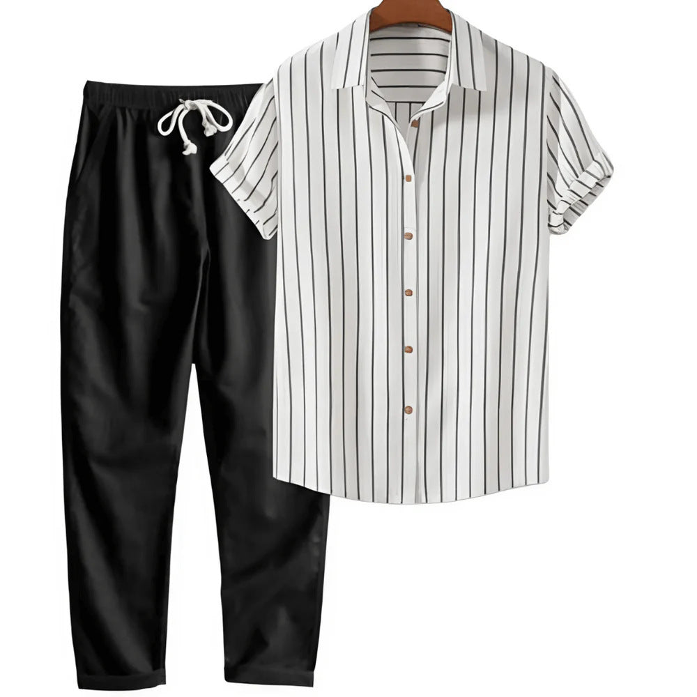 Printed Loose Short Sleeve Shirt Trousers Suit Men's Casual Suit - 𝓢𝓱𝓸𝓹𝓵𝓮𝓬𝔂