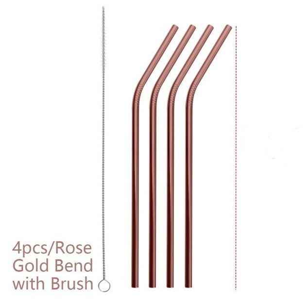 Colourful Reusable Stainless Steel Straws - 𝓢𝓱𝓸𝓹𝓵𝓮𝓬𝔂