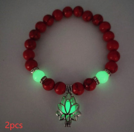 Energy Luminous Lotus Natural Stone Bracelet Yoga Healing Luminous Glow In The Dark Charm Beads Bracelet For Men Women Prayer Buddhism - 𝓢𝓱𝓸𝓹𝓵𝓮𝓬𝔂