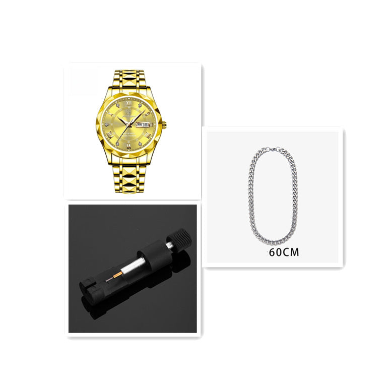 Men's Waterproof Double Calendar Luminous Quartz Watch - 𝓢𝓱𝓸𝓹𝓵𝓮𝓬𝔂