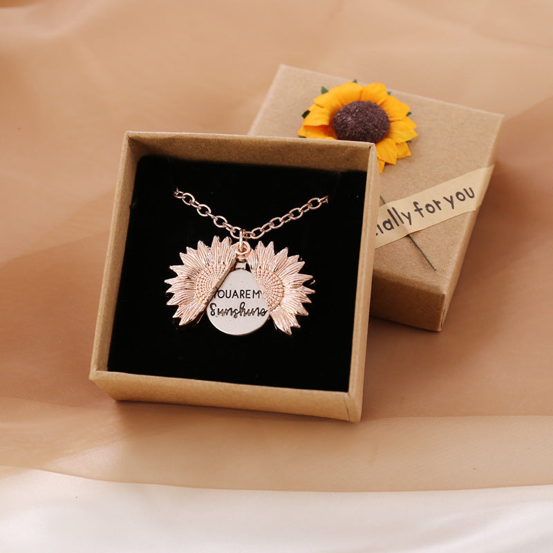 You Are My Sunshine Sunflower Necklace Women Men - 𝓢𝓱𝓸𝓹𝓵𝓮𝓬𝔂