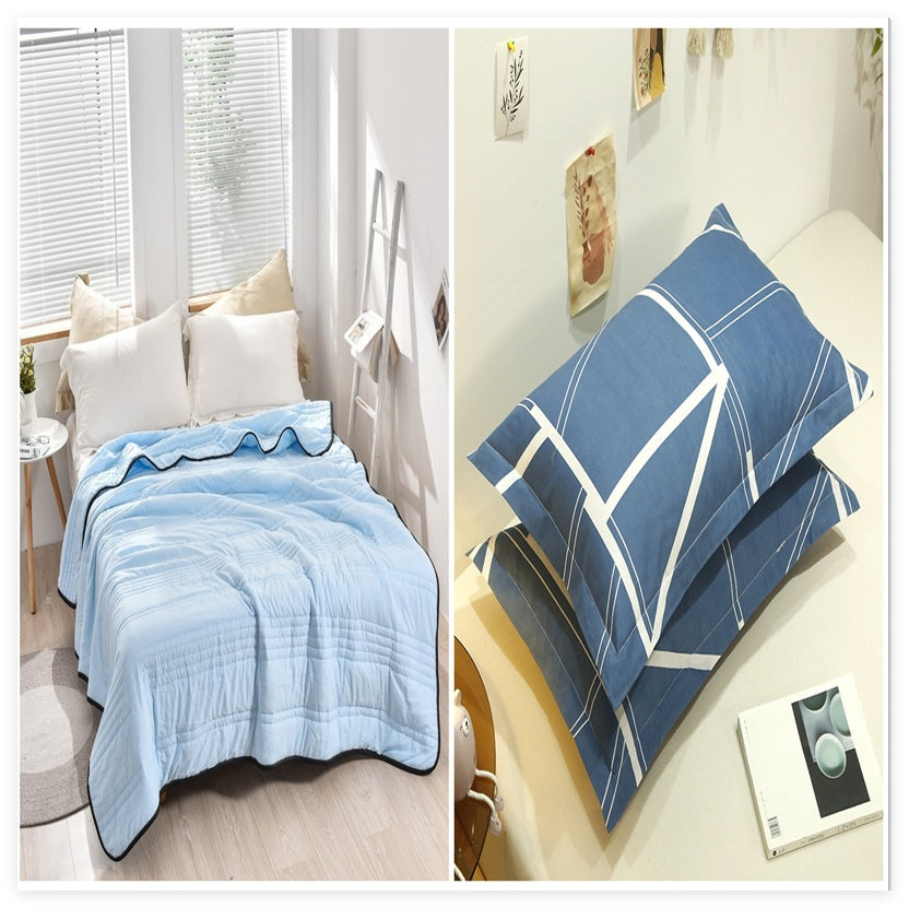 Pure Color Washed Air Conditioner Summer Cooling Thin Single Double Washable Quilt