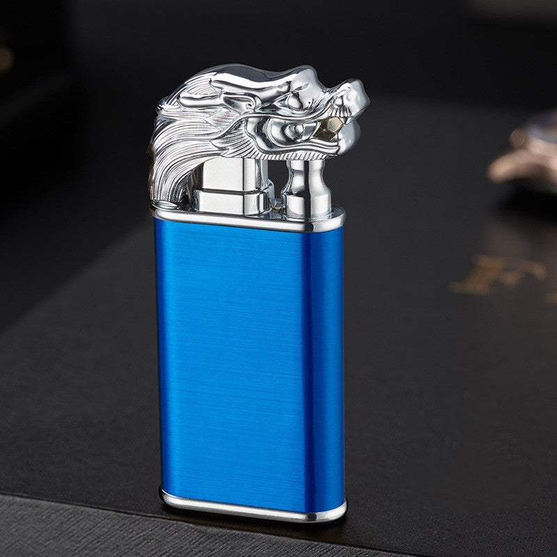 Creative Blue Flame Lighter Dolphin Dragon Tiger Double Fire Metal Winproof Lighter Inflatable Lighter - 𝓢𝓱𝓸𝓹𝓵𝓮𝓬𝔂