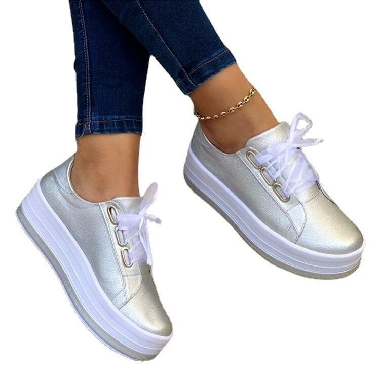Fashion Flats Sneakers Women Ribbon Lace-up Platform Shoes - 𝓢𝓱𝓸𝓹𝓵𝓮𝓬𝔂