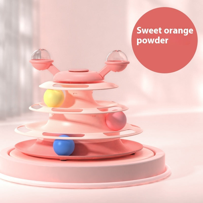 4 Levels Cat Toy Tower Turntable Roller Balls Toys Interactive Intelligence Pets Toys Training Track Puzzle Funny Games Accessories Pet Products - 𝓢𝓱𝓸𝓹𝓵𝓮𝓬𝔂