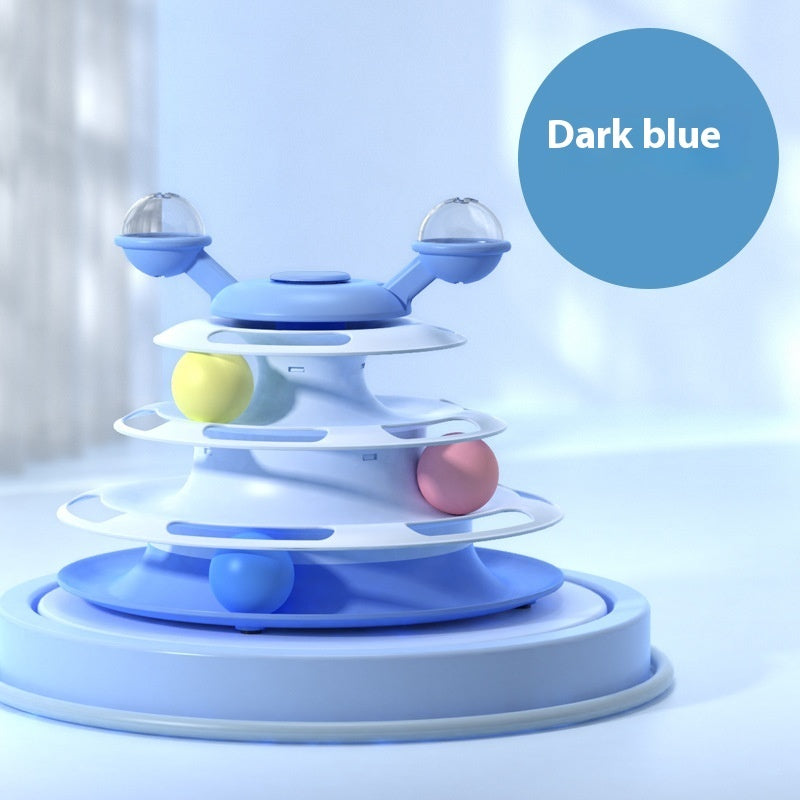 4 Levels Cat Toy Tower Turntable Roller Balls Toys Interactive Intelligence Pets Toys Training Track Puzzle Funny Games Accessories Pet Products - 𝓢𝓱𝓸𝓹𝓵𝓮𝓬𝔂