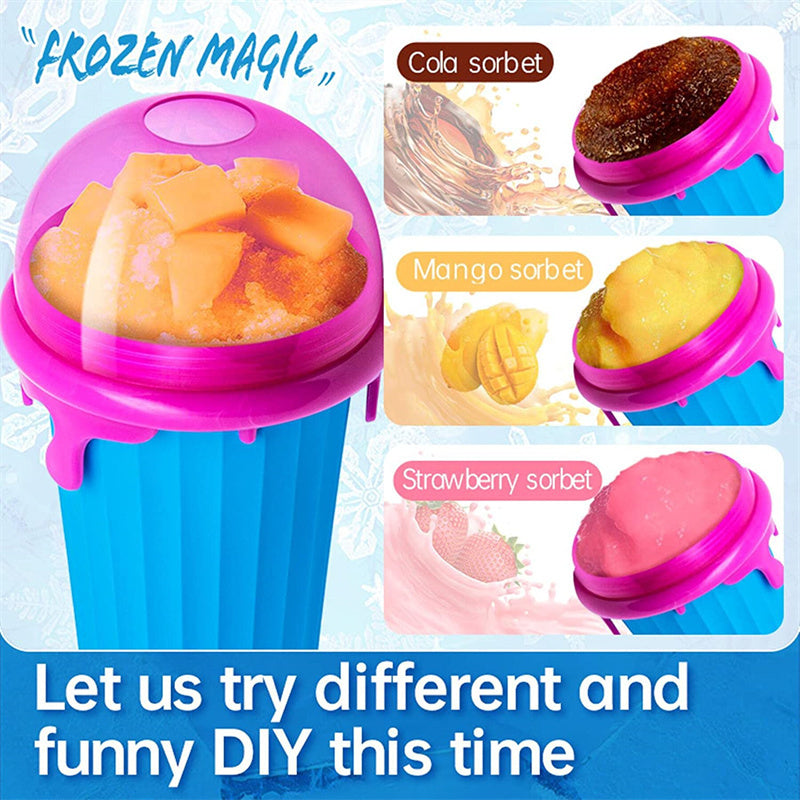 500ml Large Capacity Slushy Cup Summer Squeeze Homemade Juice Water Bottle Quick-Frozen Smoothie Sand Cup Pinch Fast Cooling Magic Ice Cream Slushy Maker Beker Kitchen Gadgets - 𝓢𝓱𝓸𝓹𝓵𝓮𝓬𝔂