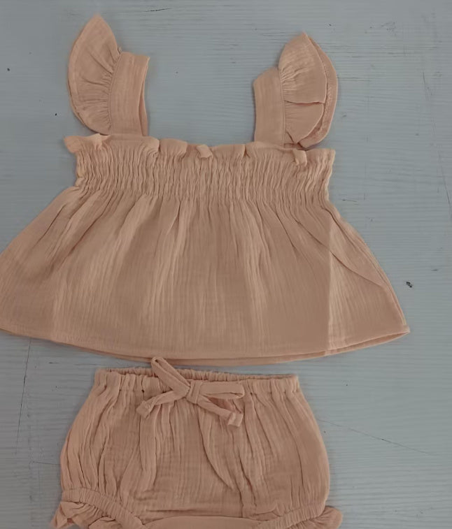 Girls' Solid Color Sling Top Hot Pants Suit - 𝓢𝓱𝓸𝓹𝓵𝓮𝓬𝔂