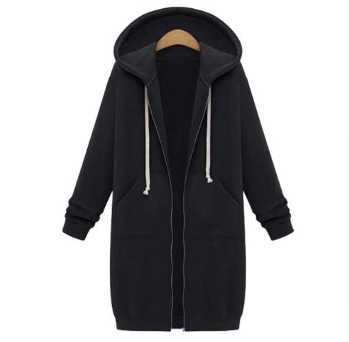 Hooded long-sleeved winter sweater women's jacket in a long thick shirt - 𝓢𝓱𝓸𝓹𝓵𝓮𝓬𝔂