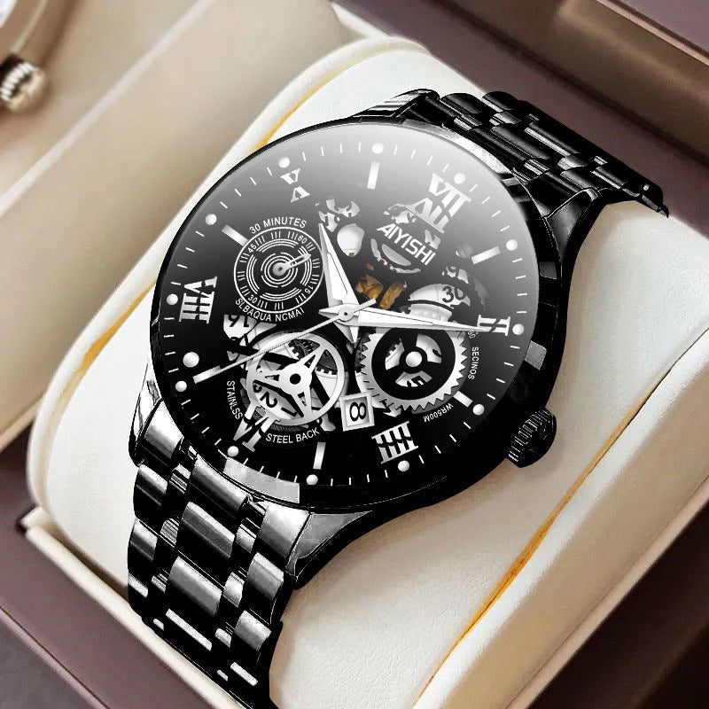 Men's Automatic Non-mechanical Men's Watch Stainless Steel Waterproof - 𝓢𝓱𝓸𝓹𝓵𝓮𝓬𝔂