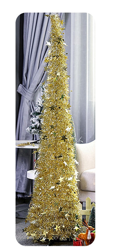 Artificial Tinsel Up Christmas Tree With Stand Gorgeous Collapsible Artificial Christmas Tree For Christmas Decorations - 𝓢𝓱𝓸𝓹𝓵𝓮𝓬𝔂