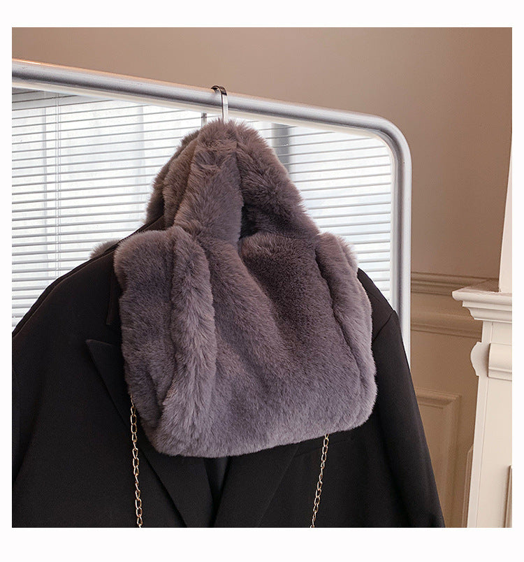 Winter Bags Chain Plush Handbag Totes Women Shoulder Bag - 𝓢𝓱𝓸𝓹𝓵𝓮𝓬𝔂