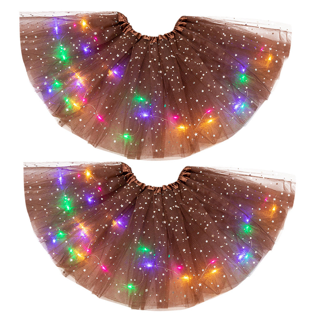 Magical & Luminous  LED Princess Halloween Tutu Skirt Sequins Shiny Skirt - 𝓢𝓱𝓸𝓹𝓵𝓮𝓬𝔂