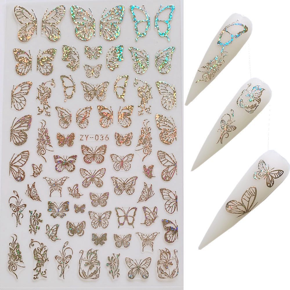 Butterfly Nail Sticker Simulation Bronzing Laser - 𝓢𝓱𝓸𝓹𝓵𝓮𝓬𝔂