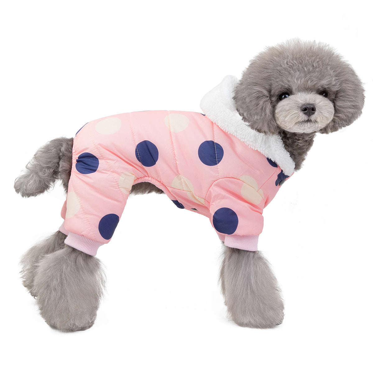 Warm big polka dot four-leg cotton coat - 𝓢𝓱𝓸𝓹𝓵𝓮𝓬𝔂