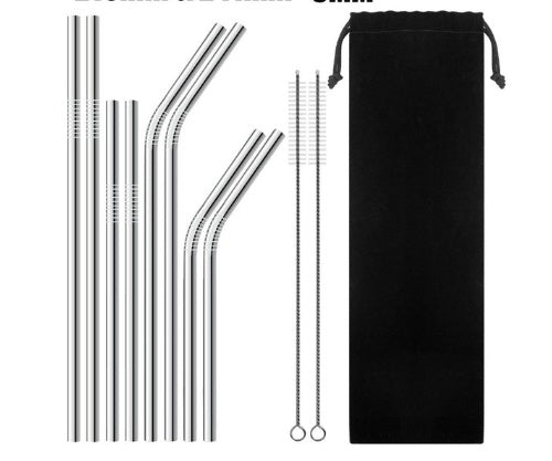 Colourful Reusable Stainless Steel Straws - 𝓢𝓱𝓸𝓹𝓵𝓮𝓬𝔂