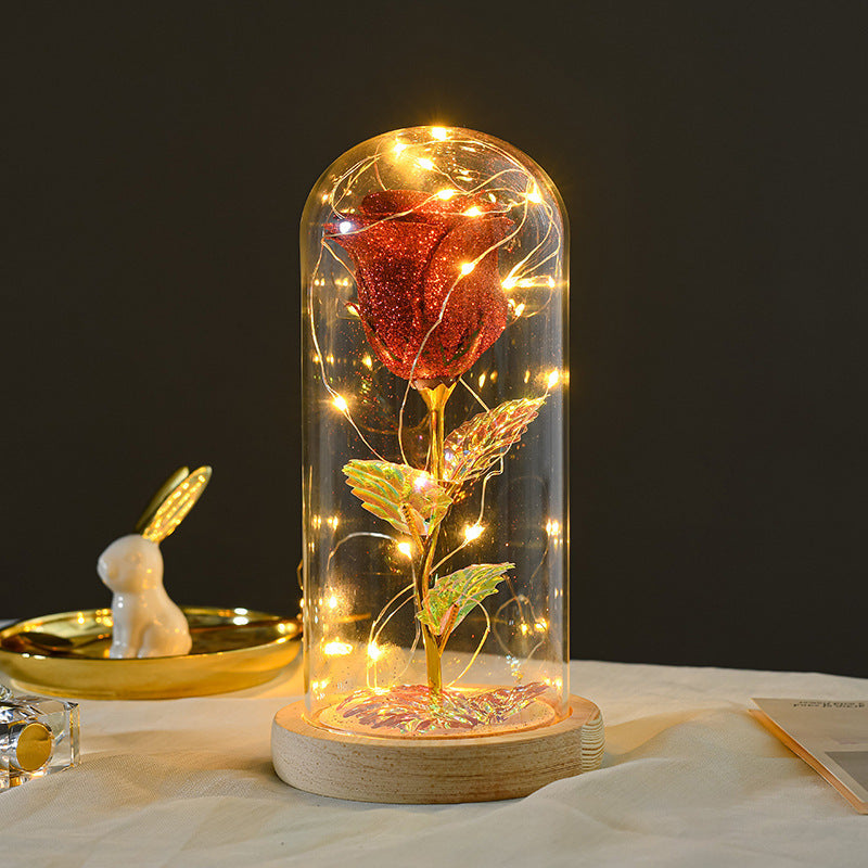 Valentines Day Gift  For Girlfriend Eternal Rose Flowers LED Light In Glass Cover Day Wedding Decoration Favors Mother Day Female Gift  Gift - 𝓢𝓱𝓸𝓹𝓵𝓮𝓬𝔂