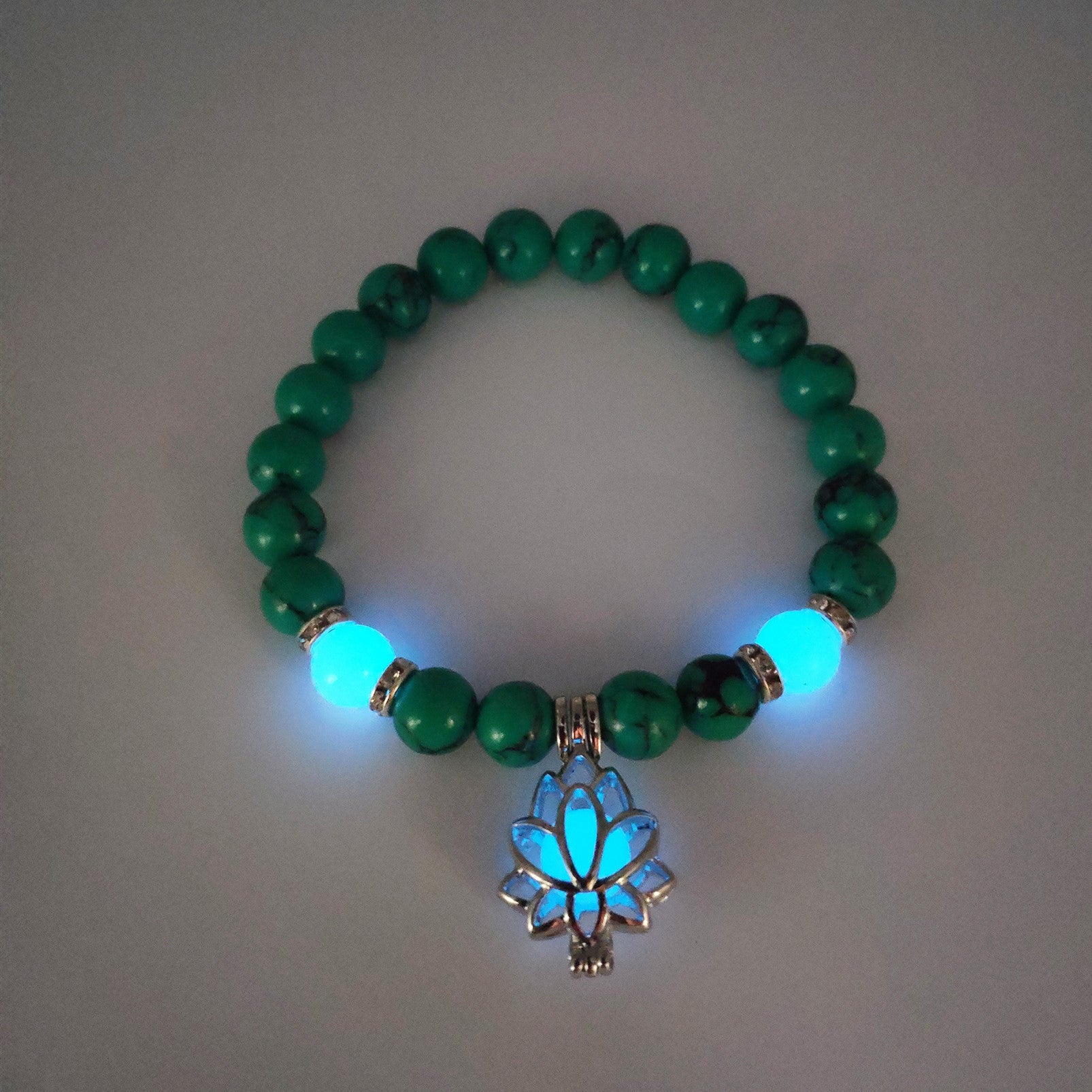 Energy Luminous Lotus Natural Stone Bracelet Yoga Healing Luminous Glow In The Dark Charm Beads Bracelet For Men Women Prayer Buddhism - 𝓢𝓱𝓸𝓹𝓵𝓮𝓬𝔂