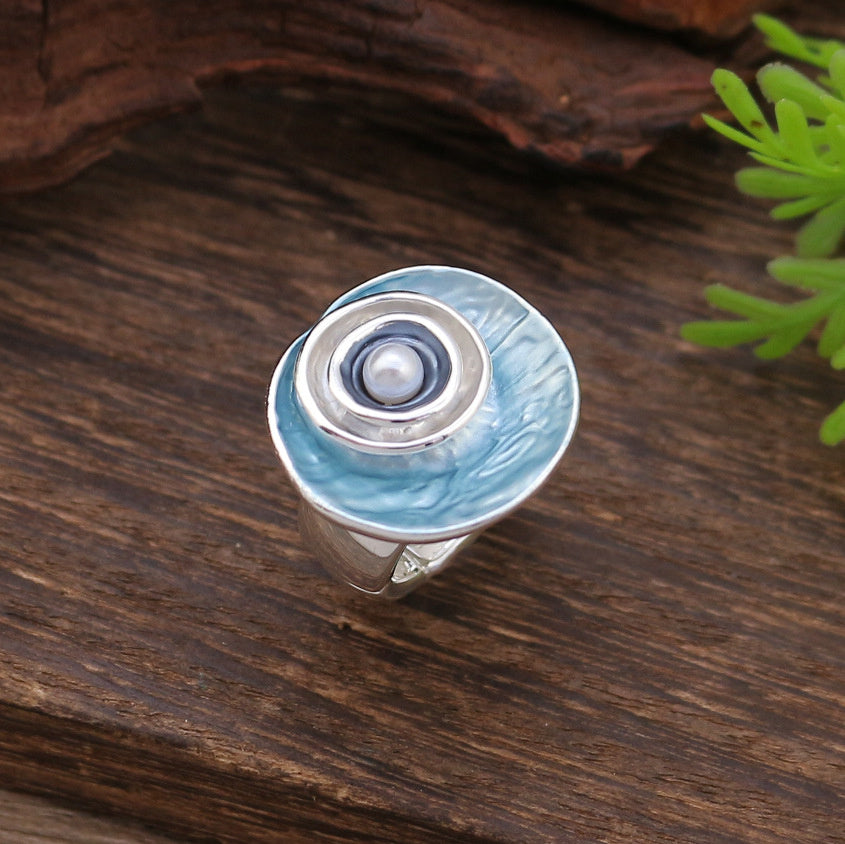 Enamel Round Flower Elastic Ring - 𝓢𝓱𝓸𝓹𝓵𝓮𝓬𝔂