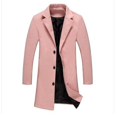 Autumn And Winter New Mens Solid Color Casual Business Woolen Coats - 𝓢𝓱𝓸𝓹𝓵𝓮𝓬𝔂