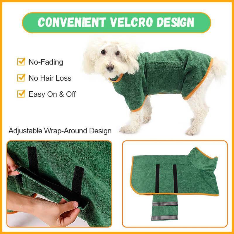 Absorbent Pet Bathrobe With Waist-wrapped Microfiber - 𝓢𝓱𝓸𝓹𝓵𝓮𝓬𝔂