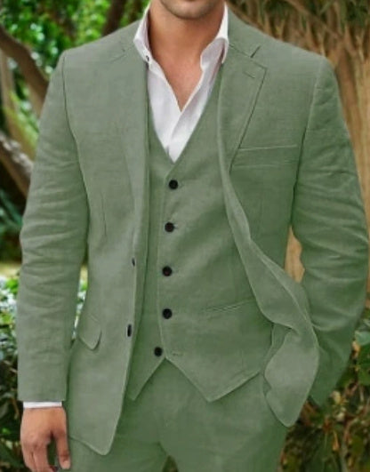 Linen Business Casual Suit Men's Suit Wedding Banquet - 𝓢𝓱𝓸𝓹𝓵𝓮𝓬𝔂
