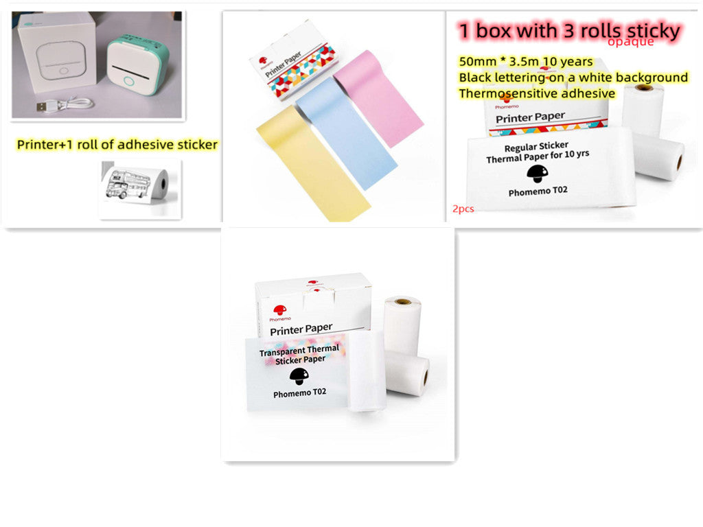 Portable Mini Thermal Label Printer Home Photo Printer Student Wrong Question Printer Bluetooth-compatible Mini Label Printer Price Tag - 𝓢𝓱𝓸𝓹𝓵𝓮𝓬𝔂