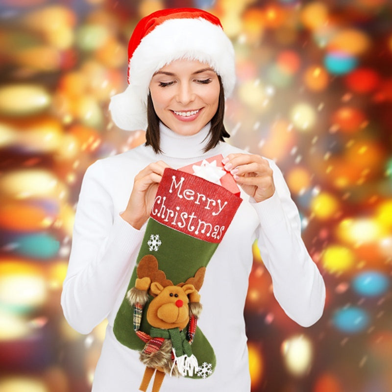 2024 New Year Xmas Big Stockings Set Decorations Christmas 3D Plush Big Sock Christmas Tree Pendant Decorating Supplies - 𝓢𝓱𝓸𝓹𝓵𝓮𝓬𝔂