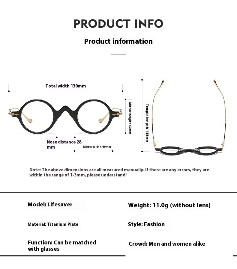 Sheet Metal Eyeglass Frame Fashion Retro Small Face With Myopic Glasses Option Pure Titanium Glasses Rim Men - 𝓢𝓱𝓸𝓹𝓵𝓮𝓬𝔂