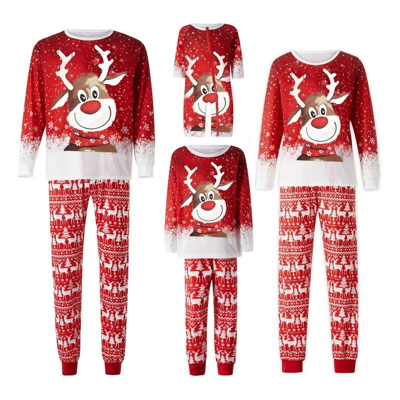 Parent-Child Two-piece Suit Elk Printing Pajamas Suit Homewear - 𝓢𝓱𝓸𝓹𝓵𝓮𝓬𝔂