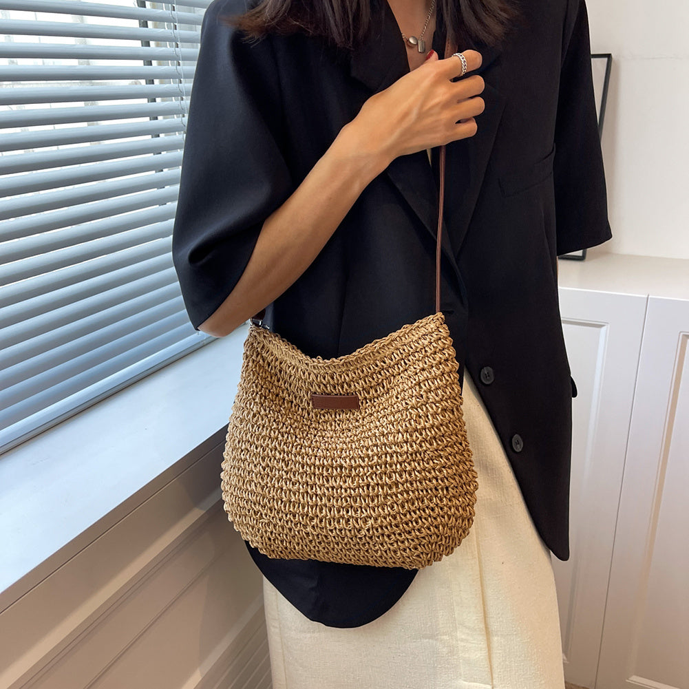 Niche Design Vacation Straw Tote Bag - 𝓢𝓱𝓸𝓹𝓵𝓮𝓬𝔂