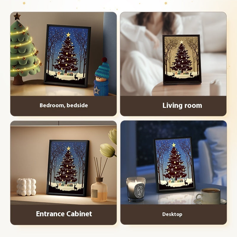 2024 New Luminous Speaker Christmas Tree Painting Bluetooth Speaker Desktop Ornament Gift Light And Shadow Art Lighting - 𝓢𝓱𝓸𝓹𝓵𝓮𝓬𝔂