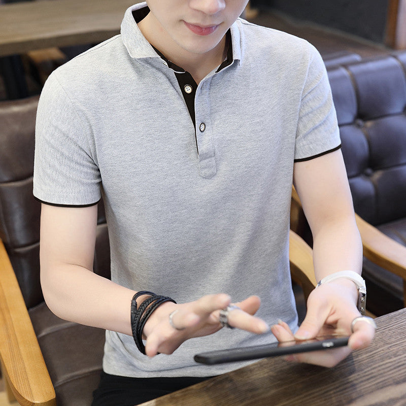 Polo Shirt For Men Casual Short Sleeve Polo Shirts Patchwork Turn-down Collar Zipper T-Shirt Summer Men Shirt Tops - 𝓢𝓱𝓸𝓹𝓵𝓮𝓬𝔂